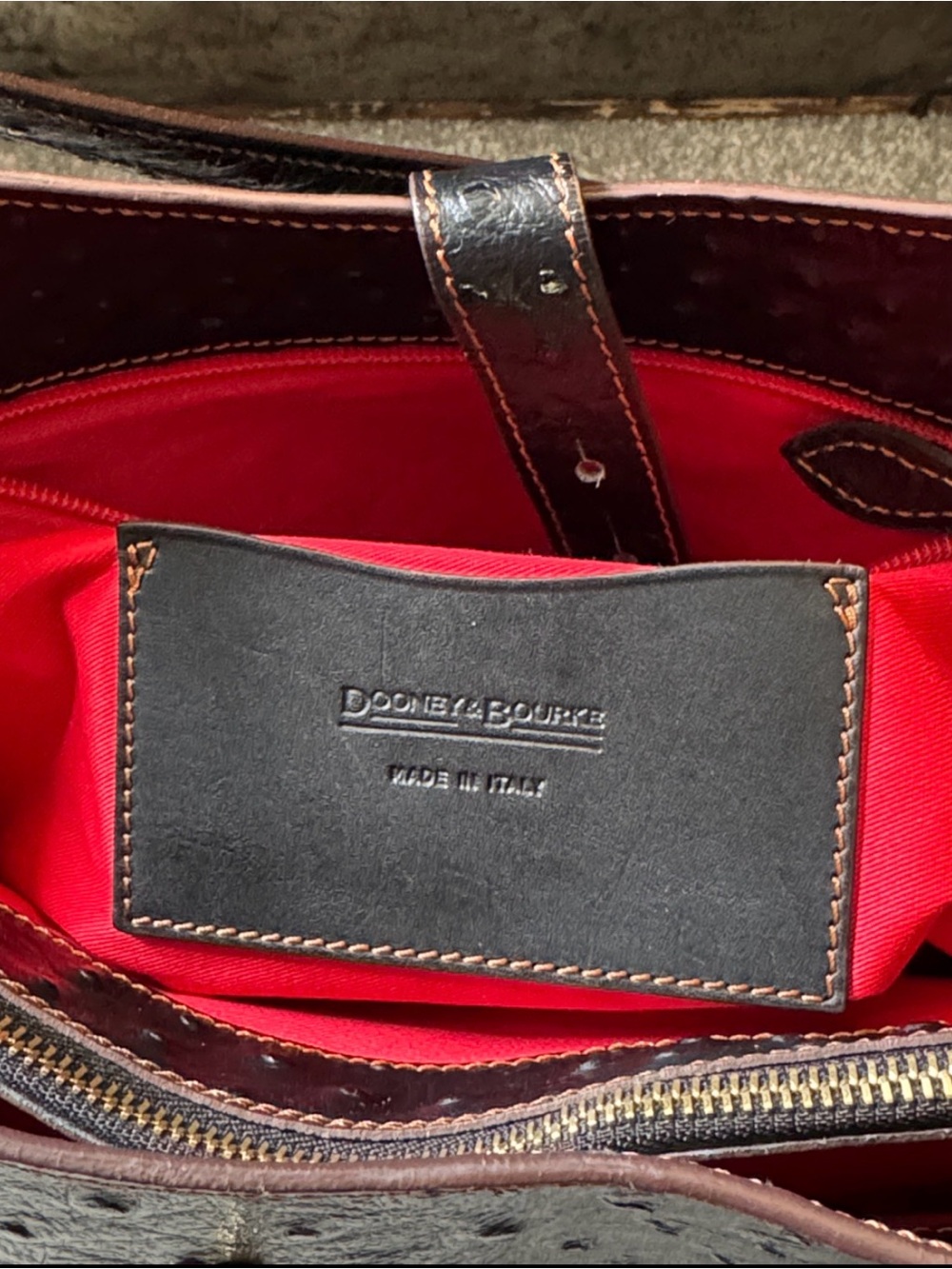 Dooney & Bourke Alto Ostrich Camilla in Black - Picture 12 of 15